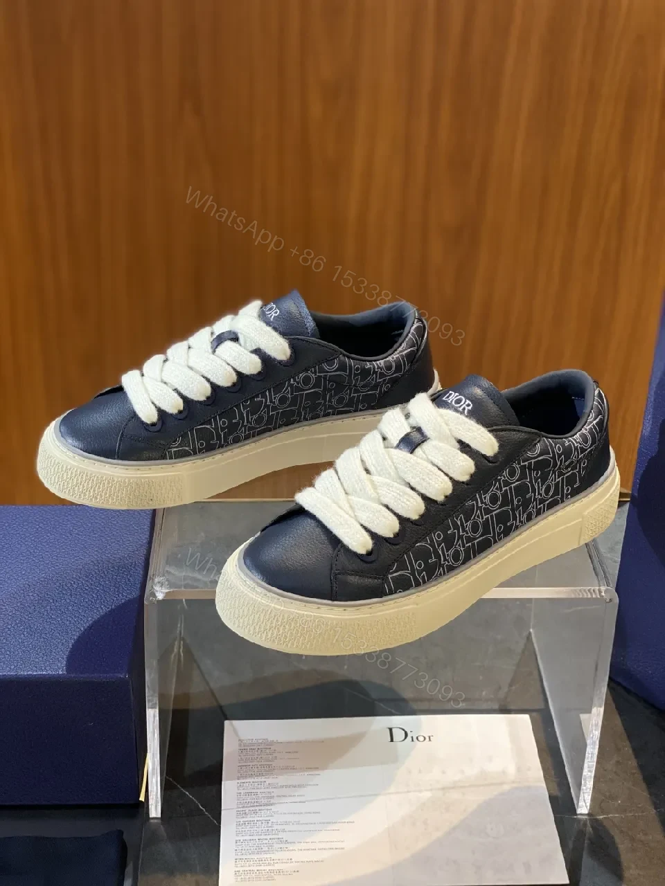 View 3 of Beige Leather Low-Top Sneakers with Subtle Designer Edge