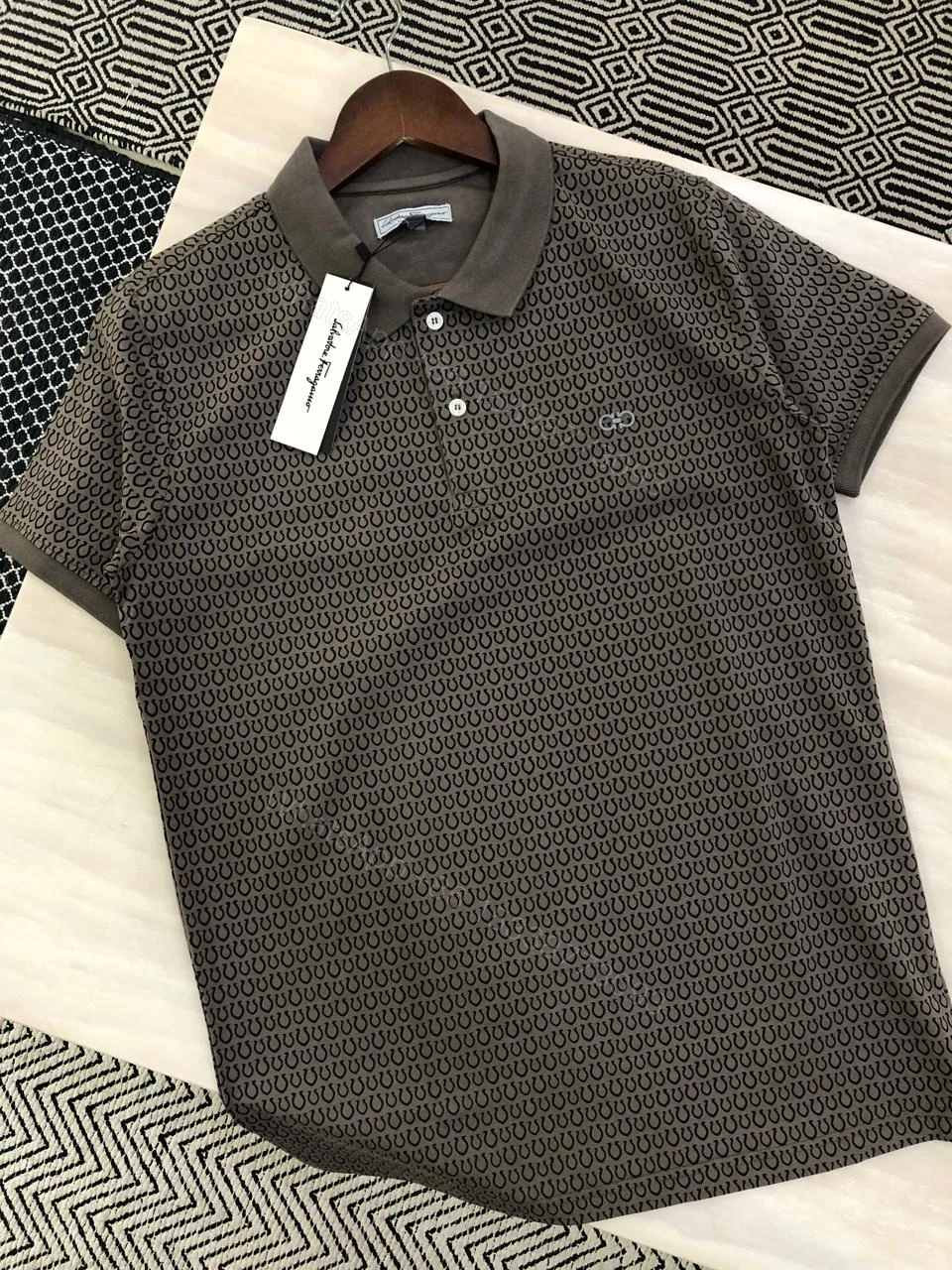 View 5 of First Copy Ferragamo Premium Lycra Polo T-Shirt for Men — 7A Quality Replica