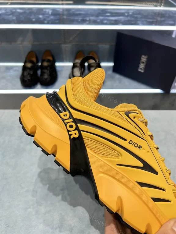 View 4 of Bold Yellow Dior-Inspired Sneakers: Luxe Streetwear Comfort