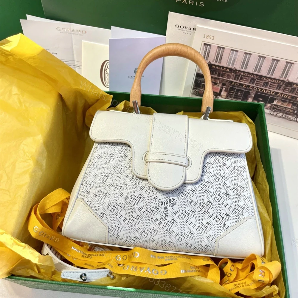 View 4 of 高仿Goyard*SAIGONL櫸木手柄單肩包白色免檢版