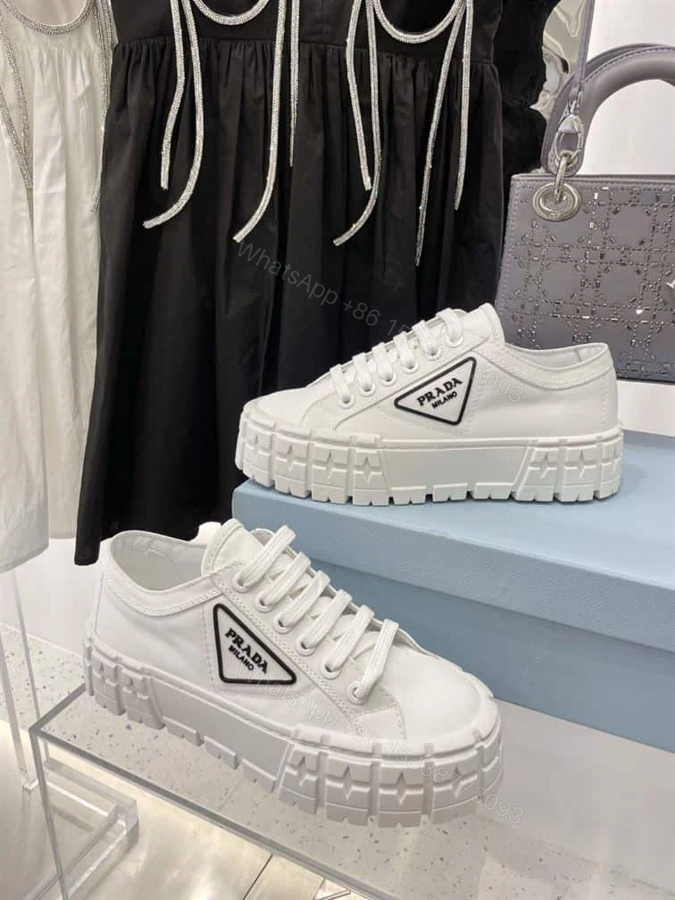 View 6 of PRADA DOUBLE WHEEL RE-NYLON GABARDINE SNEAKERS WHITE – PRD083