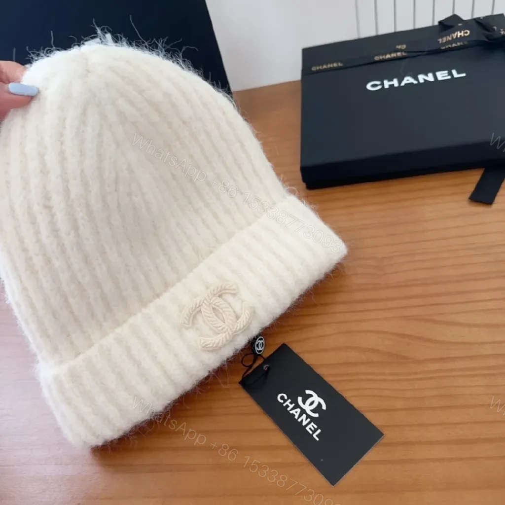 View 9 of Ivory Wool Beanie with Crest – Premium Knit, Classic Style