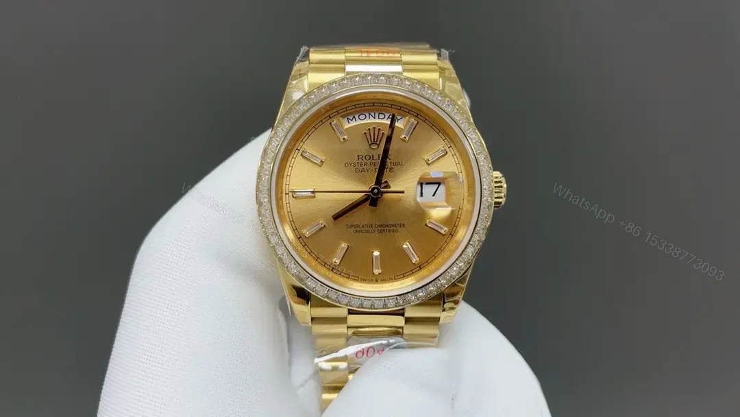 Rolex Day-Date 36 128348RBR Diamond Champagne Dial President Bracelet Watch 128348RBR-0026 — view 1