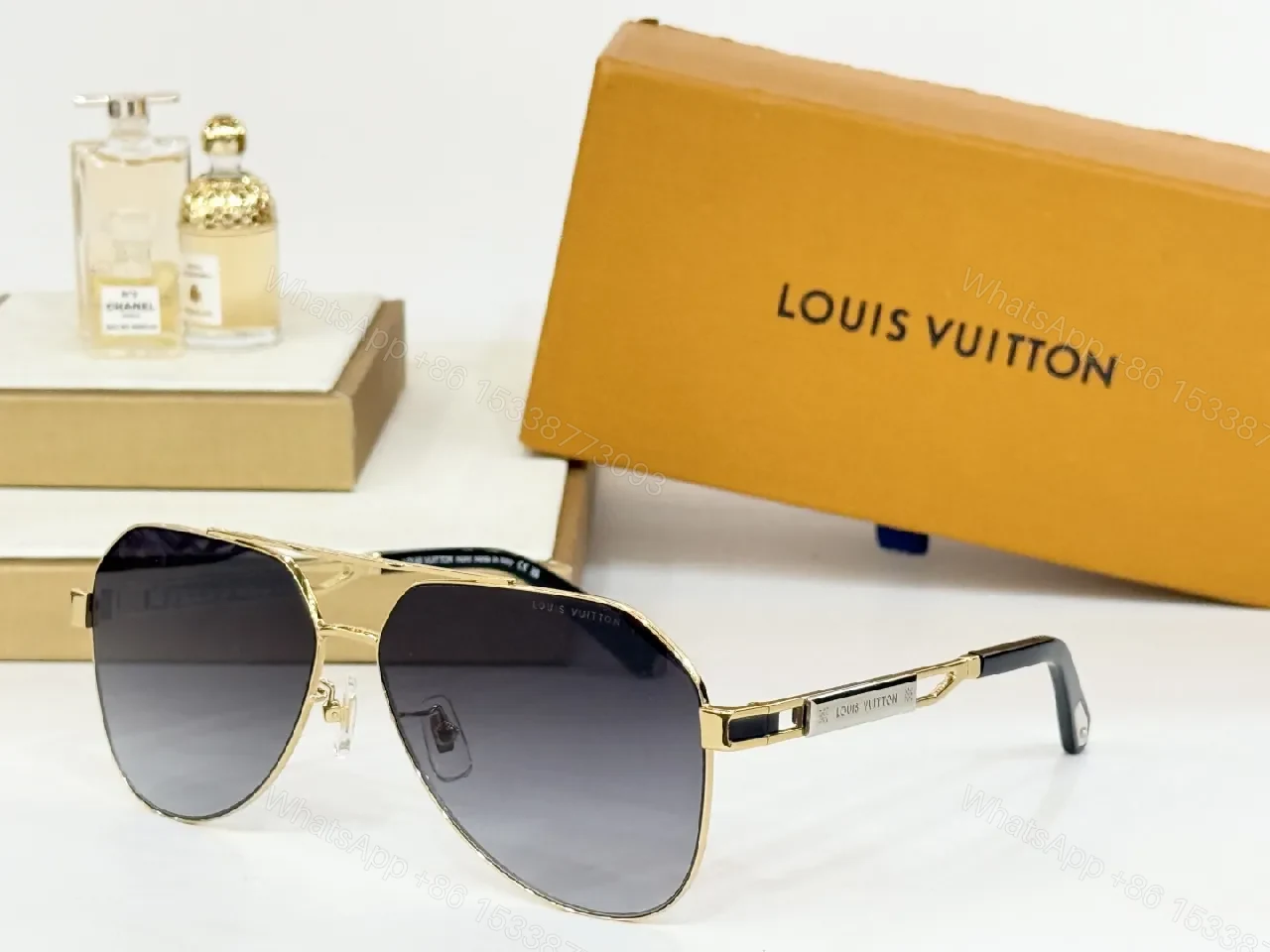 View 4 of Classic Pilot Sunglasses: Metal Frame, Gradient UV Lens