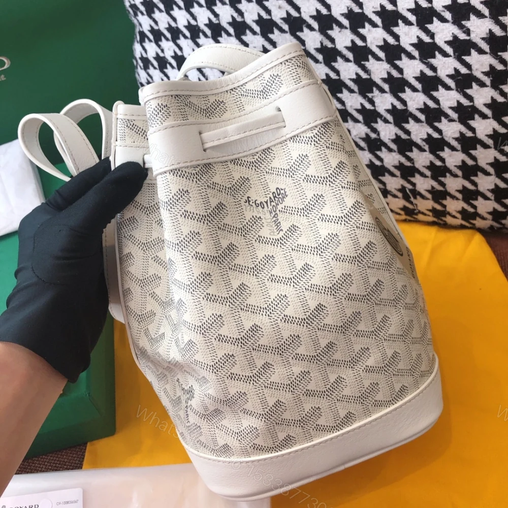 View 9 of 高仿Goyard*PEFLOT8抽繩水桶包白色免檢版
