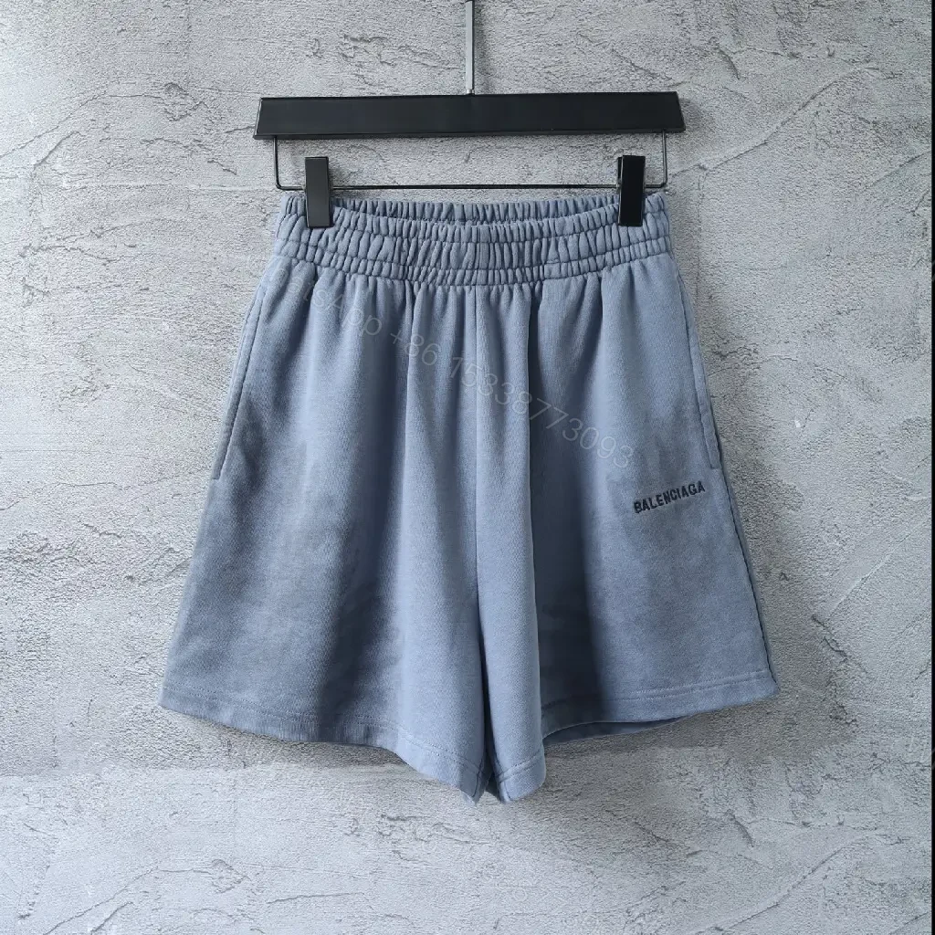 View 4 of Blue Cotton Shorts Relaxed Fit Neck Balenciaga Style?