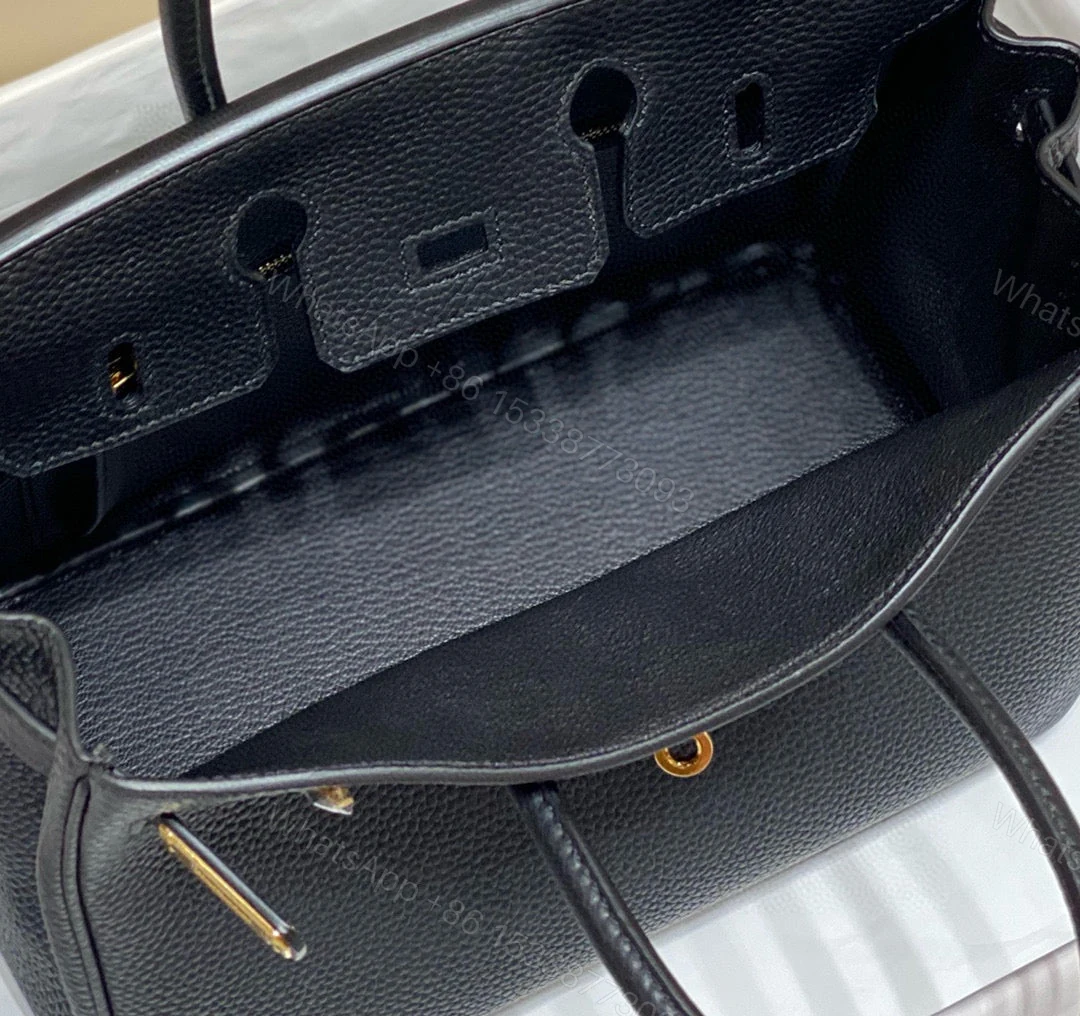 View 9 of HERMES BIRKIN 30CM IN BLACK TOGO LEATHER GOLD HARDWARE