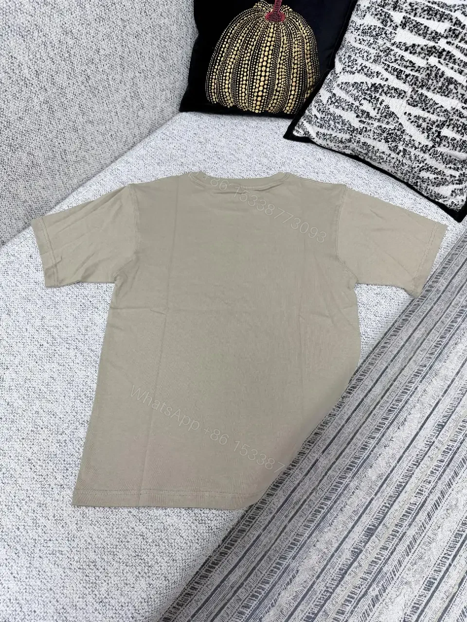 View 7 of Textured Cotton Tee: Subtle Embossed Logo, Everyday Luxury