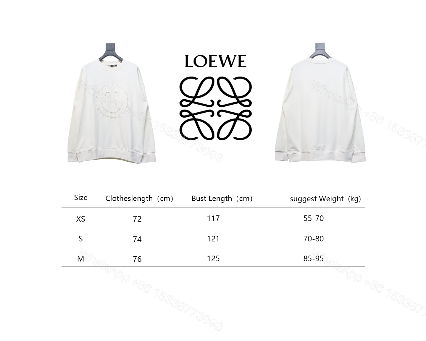 View 7 of Loewe Hollowed-out Smiling Round-neck Hoodie White