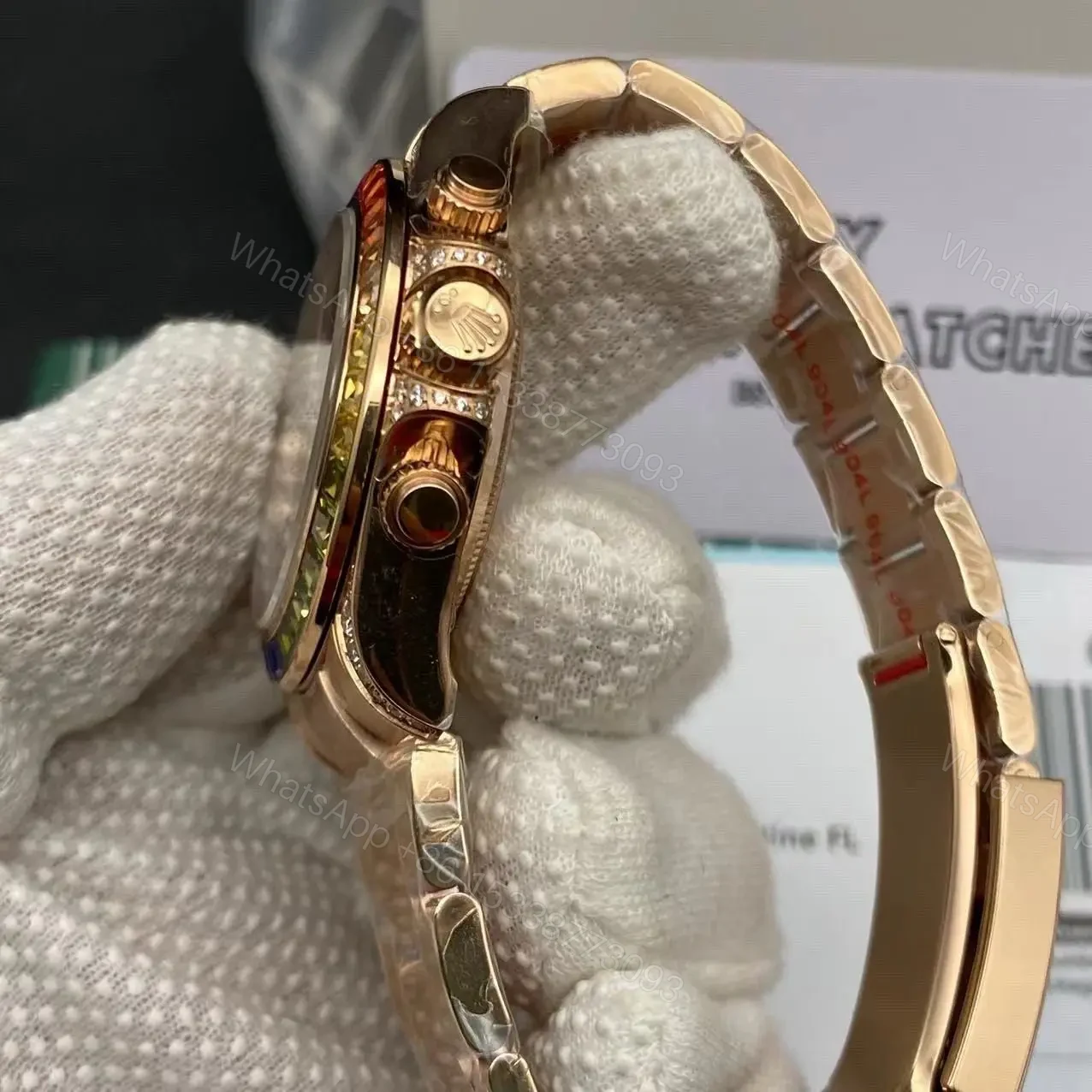 View 7 of Super Clone Rainbow Rolex Daytona – Everose
