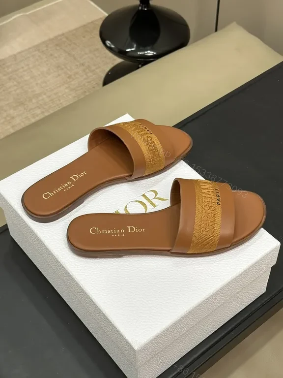 View 5 of Premium Leather Slide Sandals â€” Dior Branding, Comfort Luxury