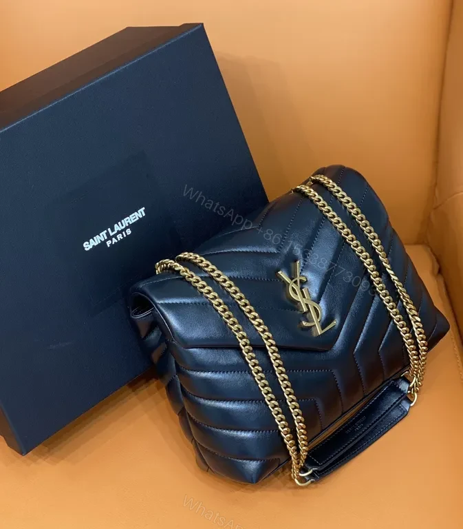 Chic Quilted Leather Shoulder Bag with Gold Chain - YSL-Inspired Luxury Crossbody — view 1