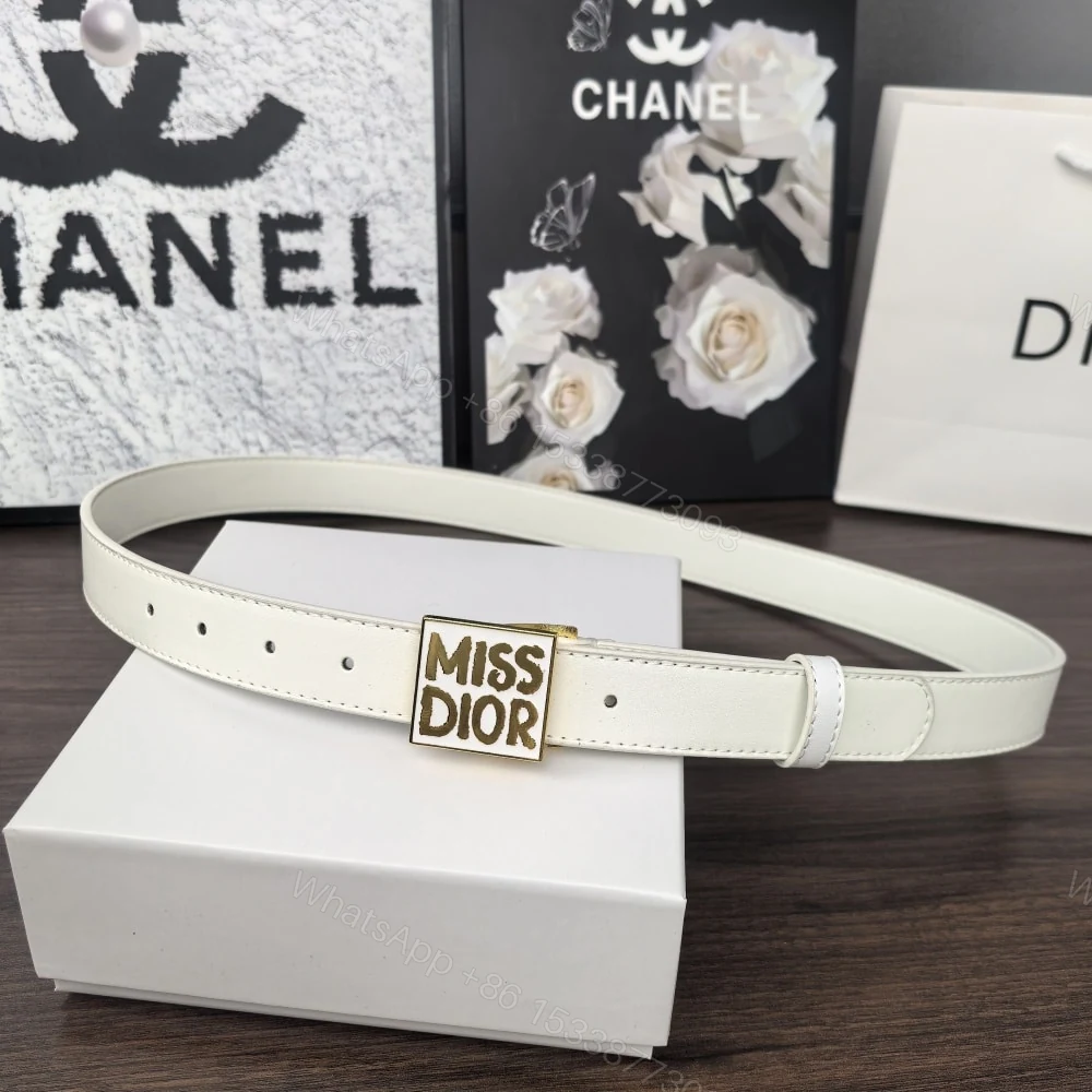 View 2 of DIOR MISS DIOR GRAFFITI BELT WHITE 30MM B0598UMODM030 E01
