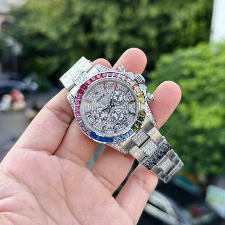 View 2 of Rolex Daytona Rainbow 40mm Super Clone Full Stone Dial