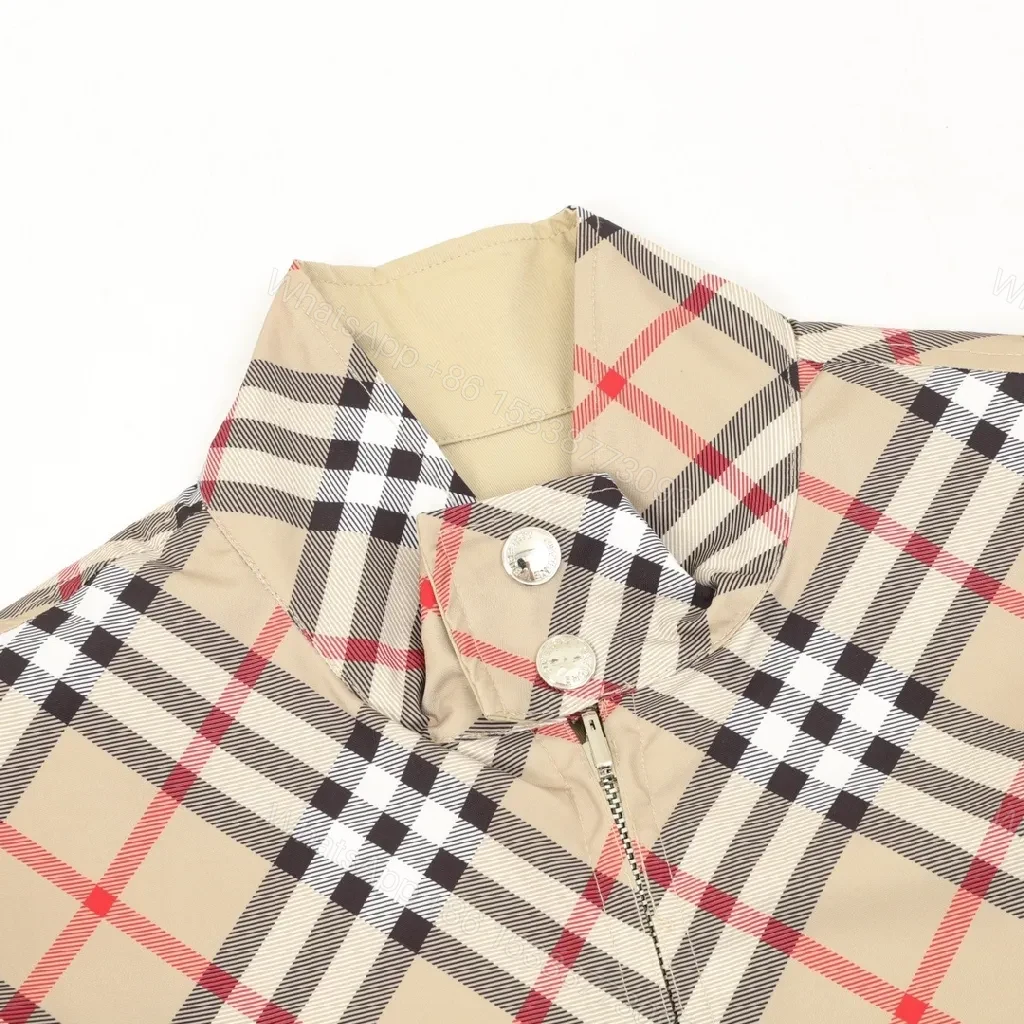 View 10 of Neutral Windbreaker | Lightweight Beige Shell with Check Detail