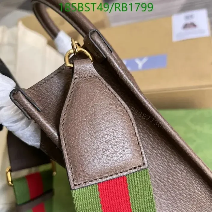 View 5 of Gucci Replica GG Jumbo Mini Leather and Canvas Tote RB1799 Mirror 1:1