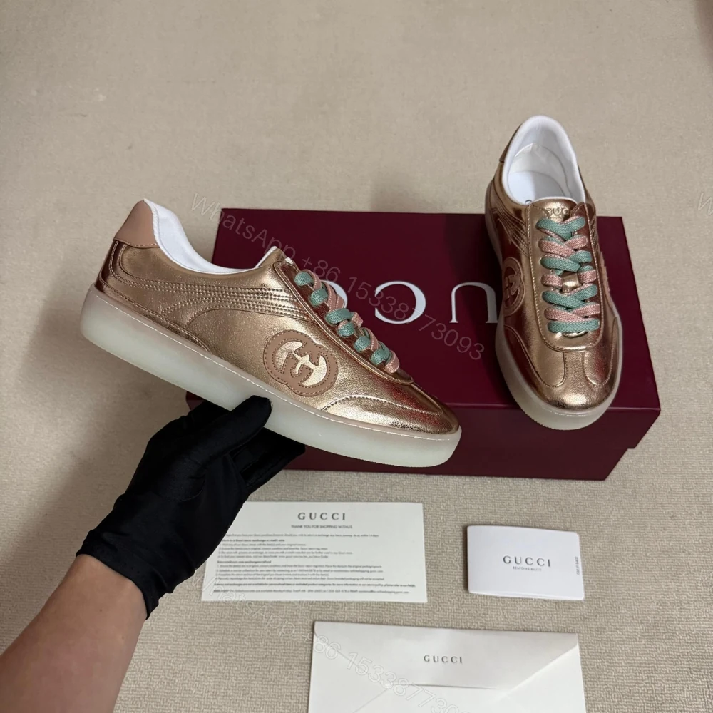 View 2 of Gucci Women G75 Sneaker Bronze Textured