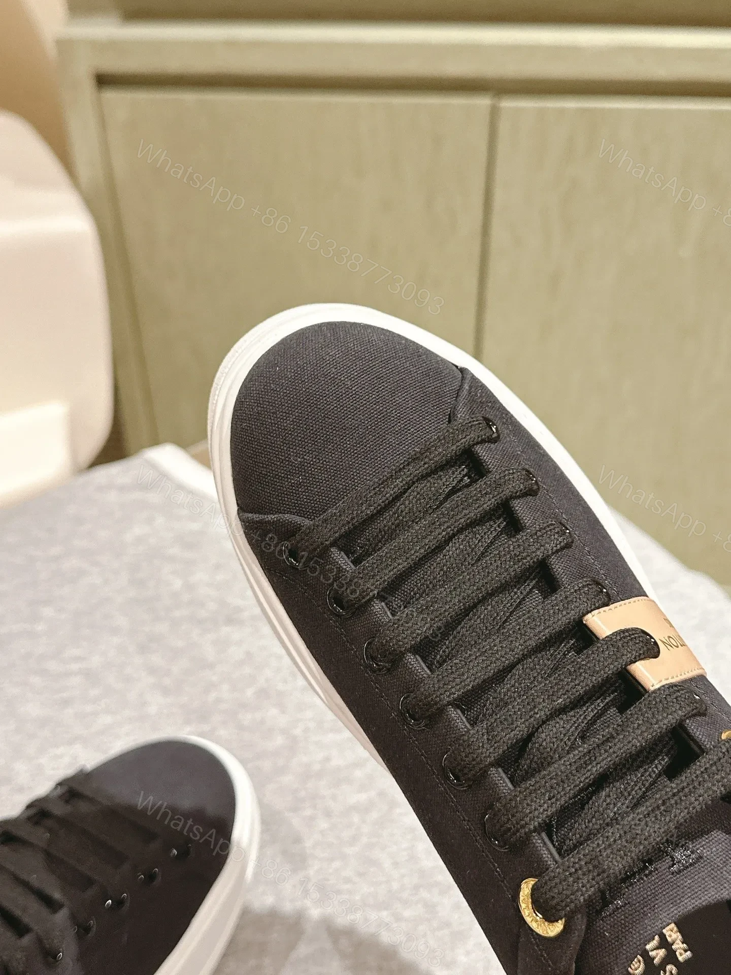 View 5 of LV Women Black Canvas Sneakers