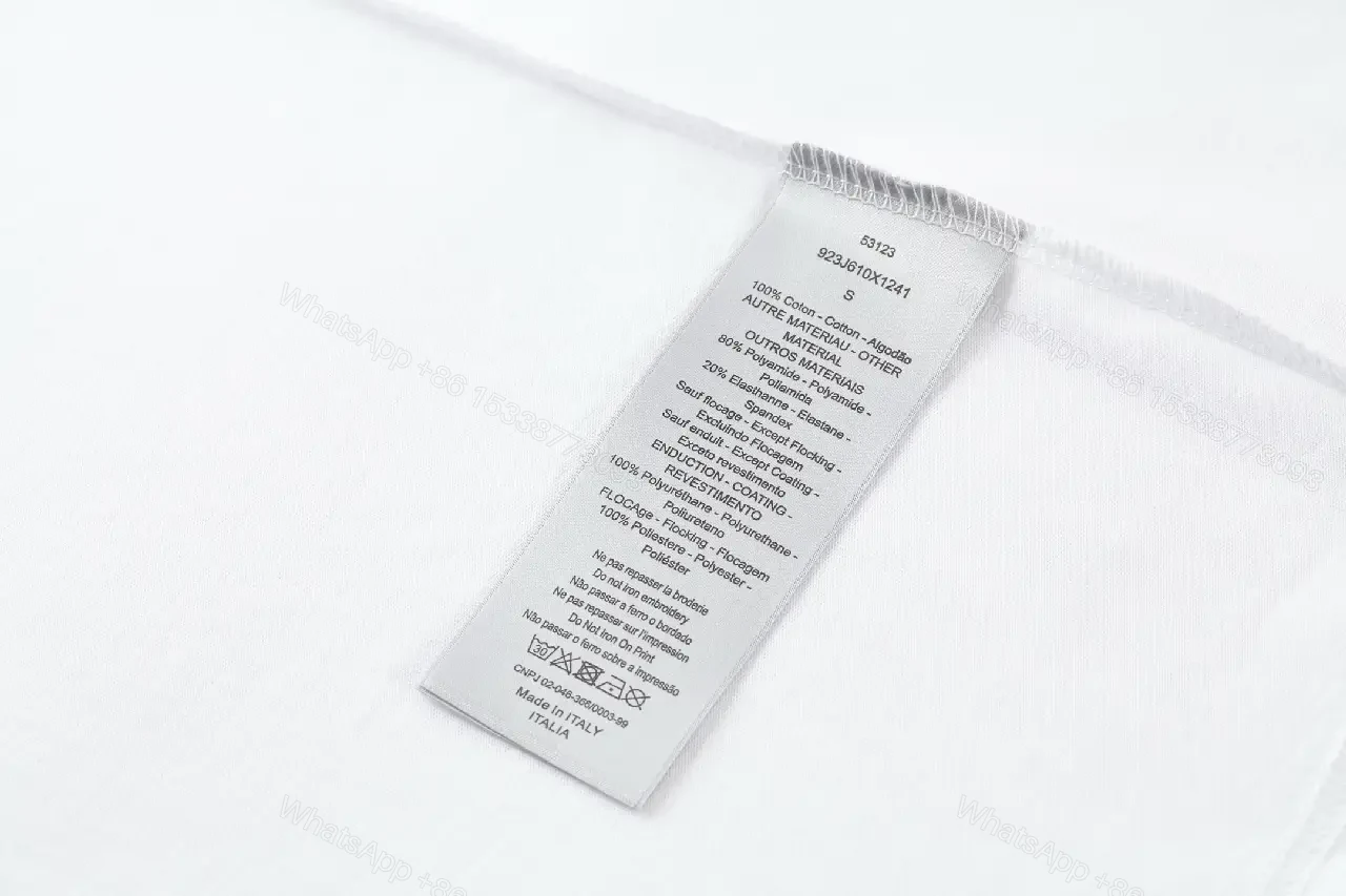 View 8 of White Cotton Minimalist Tee — Dior Paris Logo, Modern Silhouette