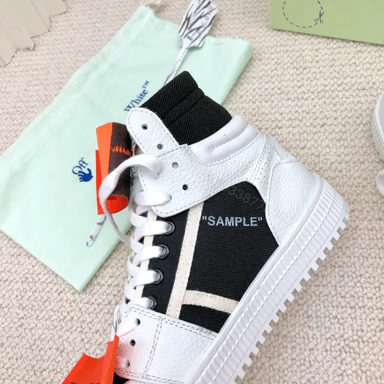 View 3 of Chic-Edge Off-White-Style High-Top Sneakers with Comfort