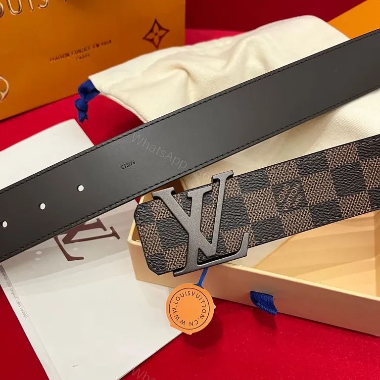 View 3 of Checkerboard LV Buckle Belt â€” Modern, All-Day Confidence