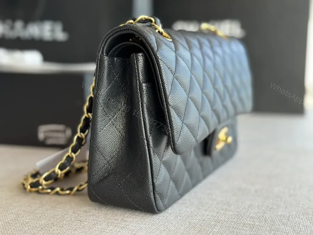 View 7 of Chic Quilted Chain Bag: Black Calfskin Luxury, Compact Prospective Allure