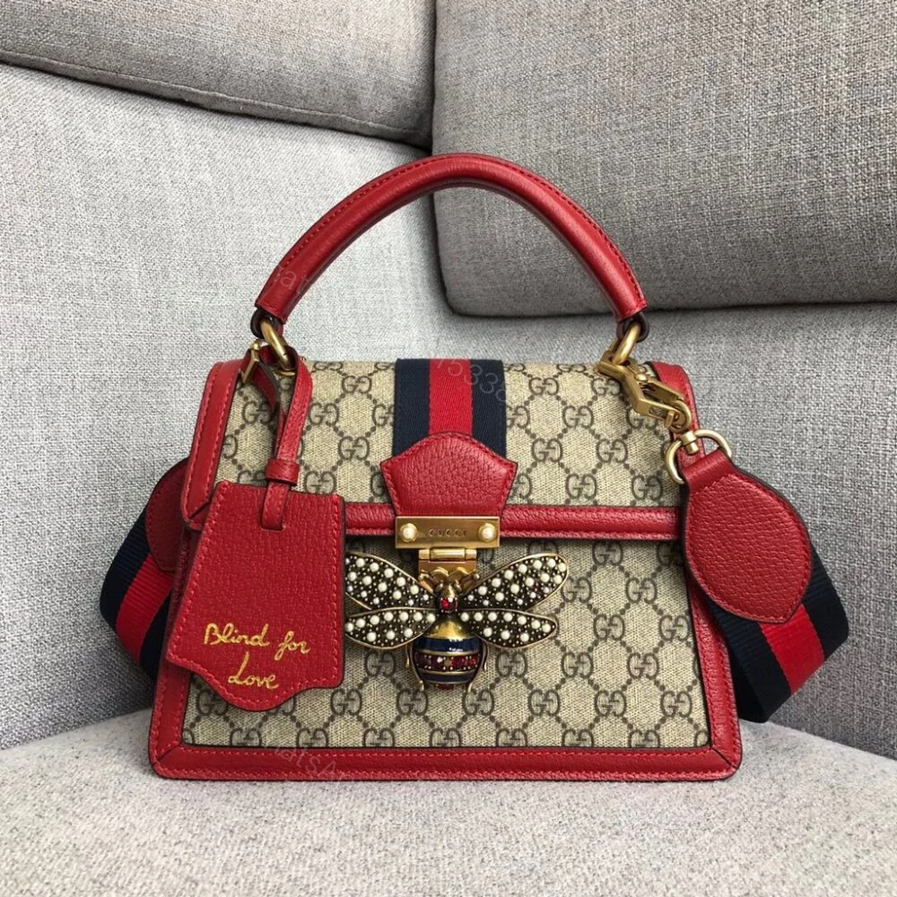 View 2 of Gucci Queen Margaret GG Small Top Handle Bag Red 25Cm