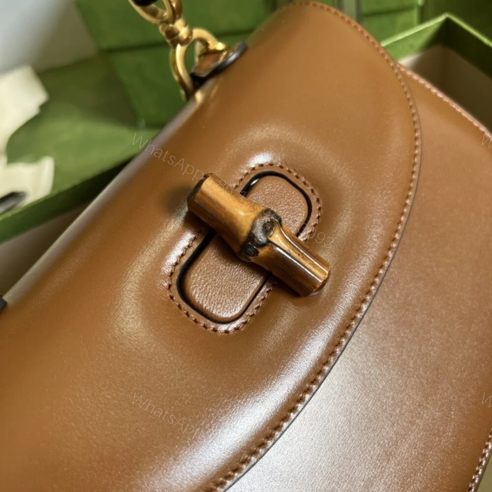 View 6 of Gucci Bamboo 1947 Small Top Handle Bag Brown 21Cm 675797 10ODT 2579