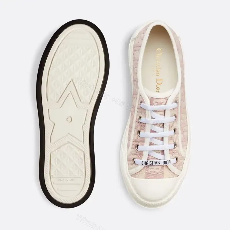 View 4 of WALK’N’DIOR PLATFORM SNEAKERS UNISEX OBLIQUE EMBROIDERED COTTON PINK – CD171