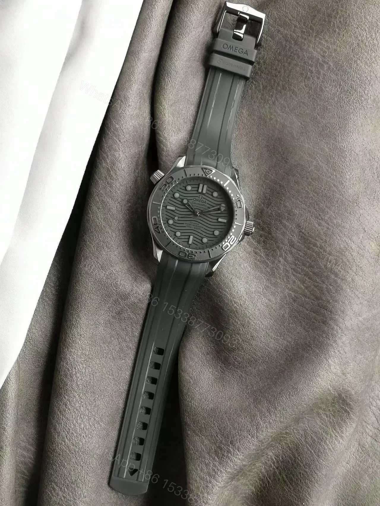 View 7 of Replica Omega Seamaster 300M “Black Black” Ceramic Case Super Clone Replica