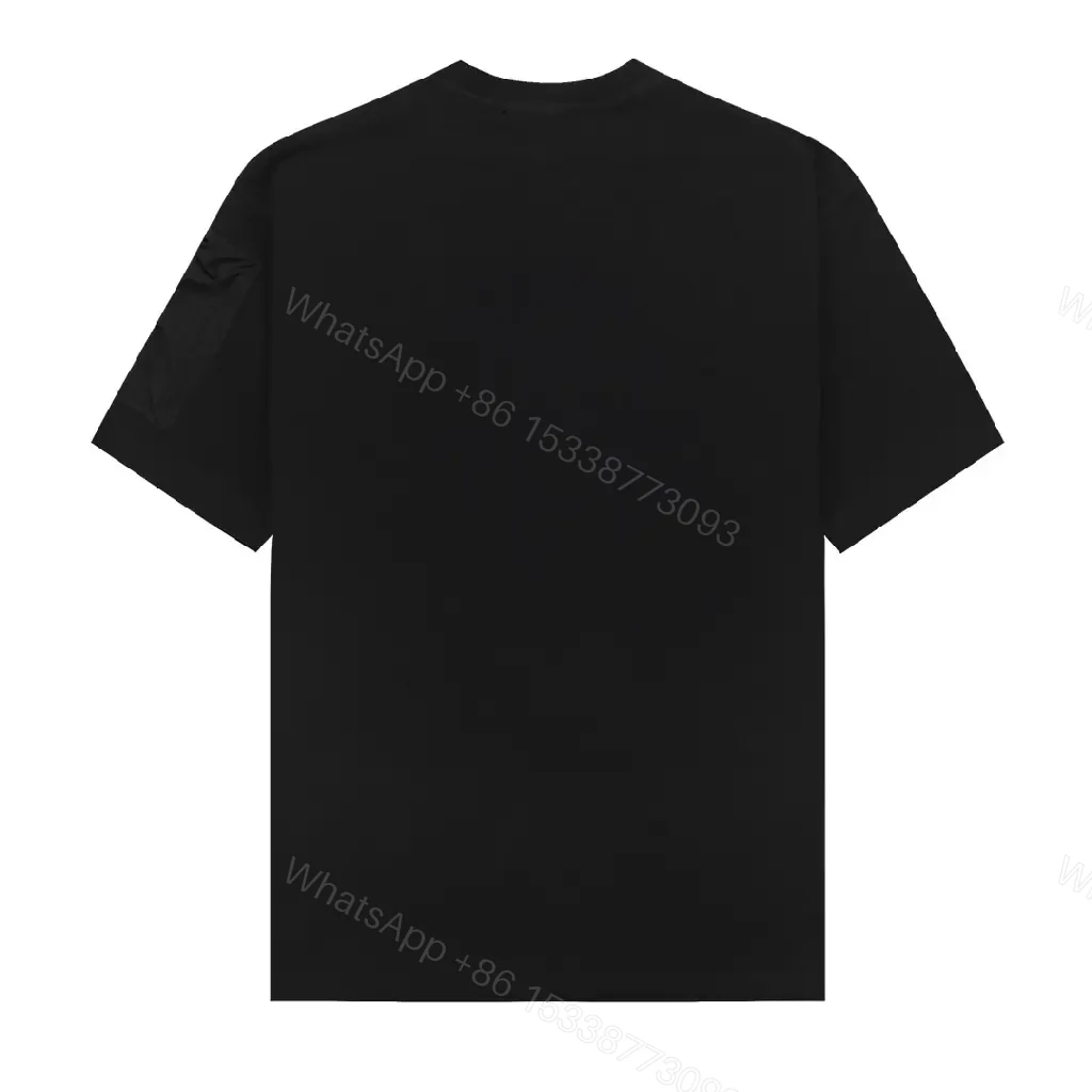 View 10 of Stone Fabrication: Minimal Tee with Sleeve Zip Pocket, Premium Cotton