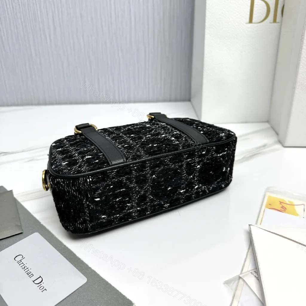 View 9 of Black Sequin Satchel with Leather Accents Mini Bag - Evening Chic