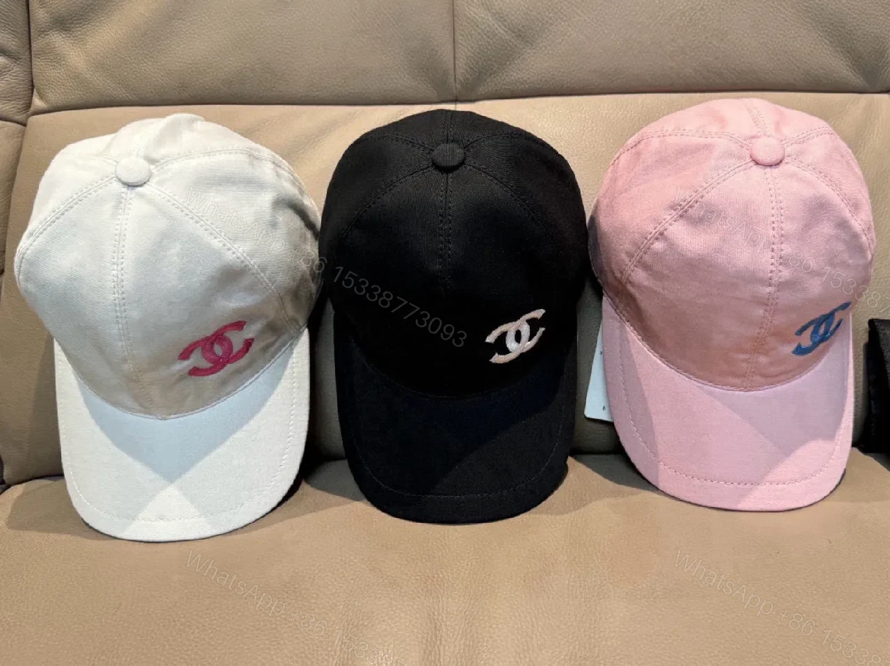 View 3 of Subtle Pink Signature Cap: Luxe Embroidery & Modern Chic