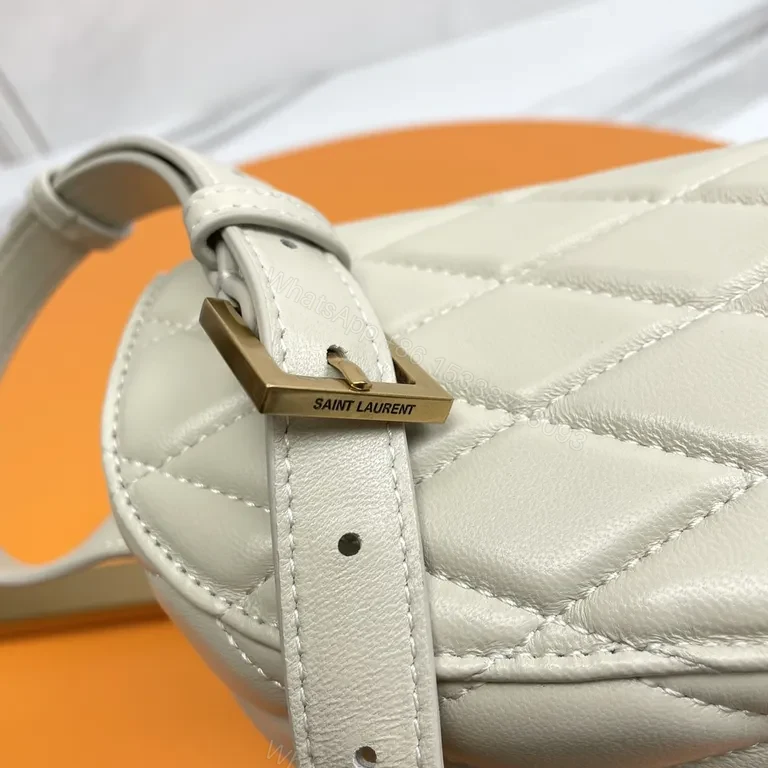 View 7 of Chic Quilted Crossbody with Gold Hardware â€” Luxury Compact Bag