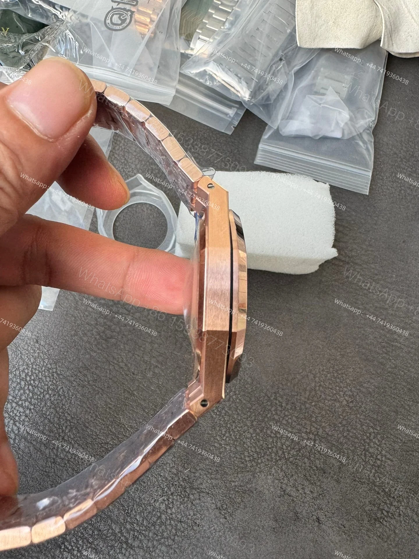 View 8 of Audemars Piguet Super Clone Royal Oak 15407 Rose Gold Skeleton Dial 41MM