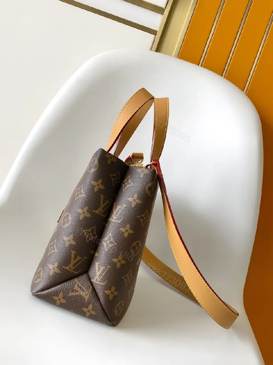 View 2 of Structured Monogram Canvas Tote: Modern Luxury, Everyday Versatility