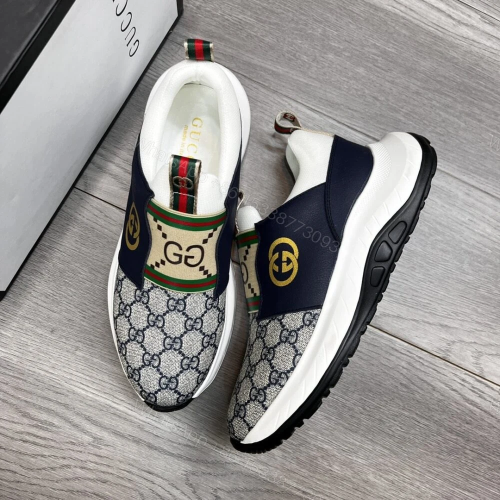 View 7 of Gucci Sneaker GG Canvas Blue White