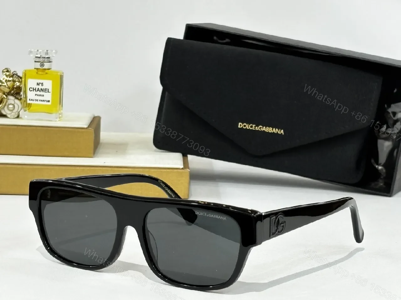 View 9 of Bold Black Acetate Sunglasses: Oversized Square Luxe Style