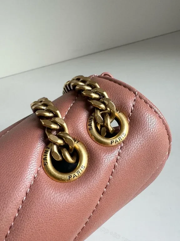 View 4 of Chic Velvet Rose Bag with Gold Chain â€“ YSL-Inspired Style