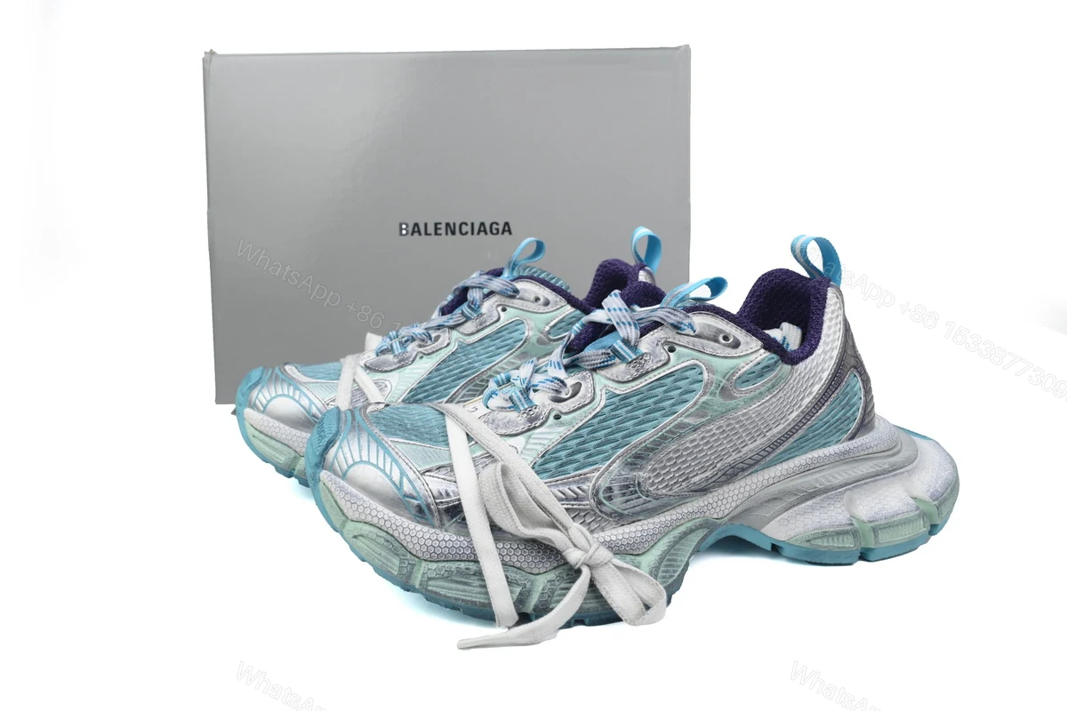 View 2 of Balenciaga 3XL White Silver Blue 734734 W3XL5 4095