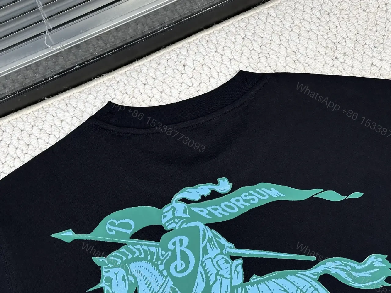 View 9 of Black Cotton Crew Neck Relaxed Fit T-Shirt