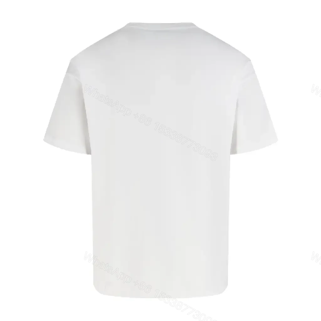 View 8 of Lux White Cotton Minimal Tee with Subtle Chest Logo