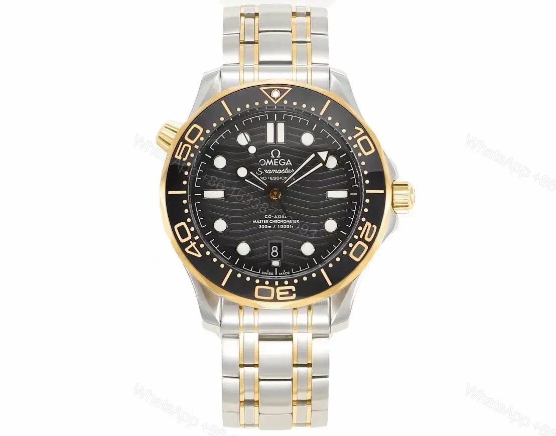 Omega Seamaster Planet Ocean 600m Co-Axial Master Chronometer 42mm Diver’s Watch Black Dial Two-Tone Stainless Steel and Gold Bracelet Ceramic Bezel with White Enamel Markers — view 1