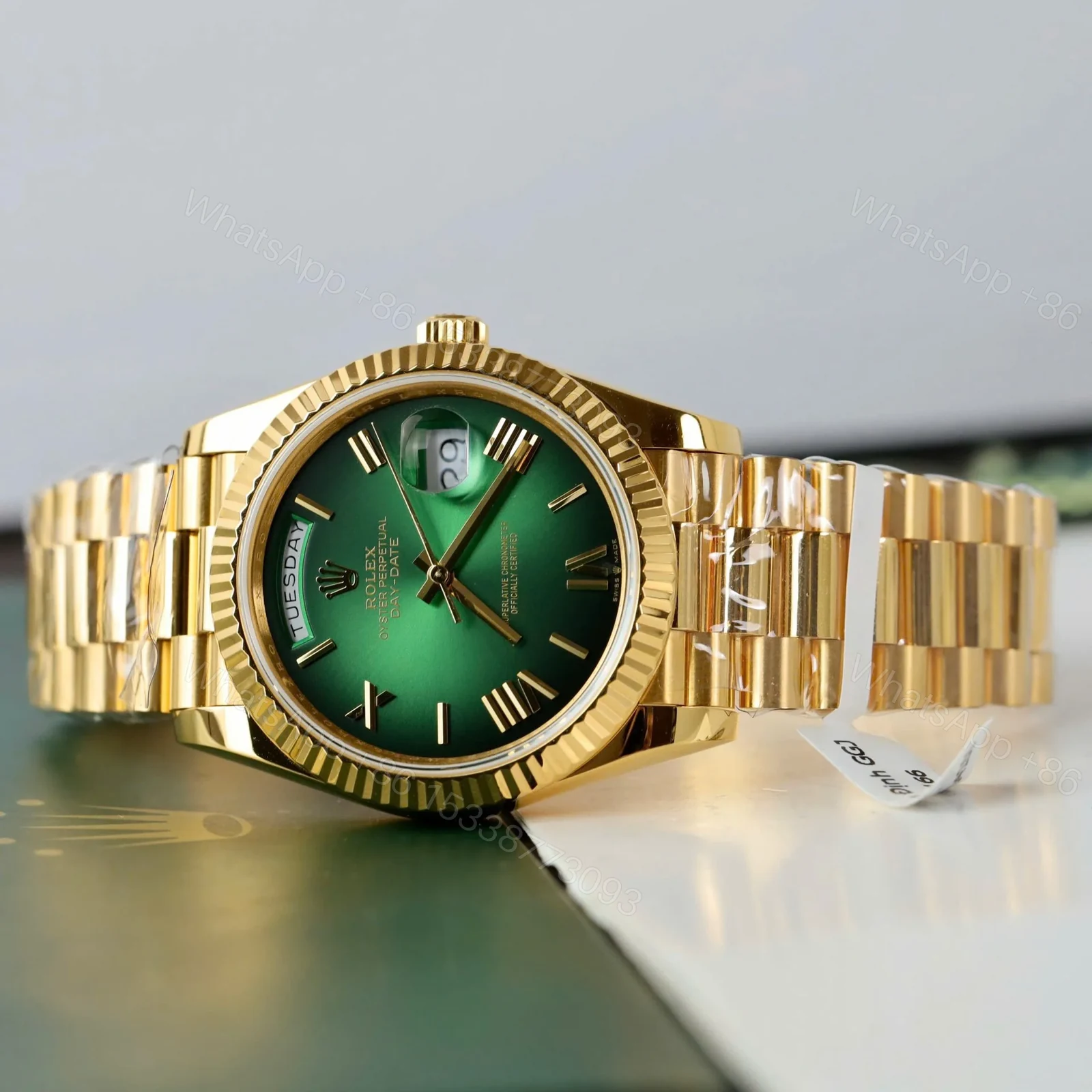 View 4 of Superclone Rolex Day-Date Green Ombré Dial 228238-0069 40 mm