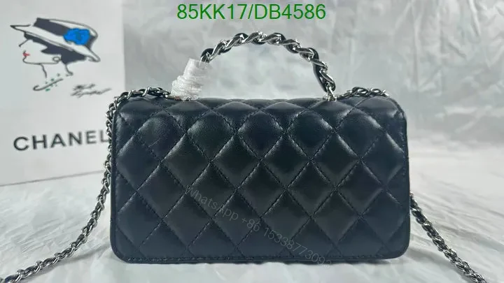 View 7 of Chanel Small Black Quilted CC Bag in Lambskin Leather DB6542