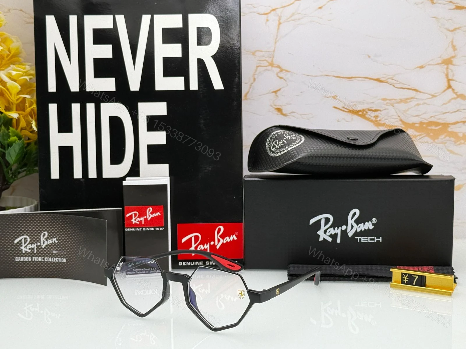 View 4 of Ray-Ban Hexa Carbon Fiber Black-Grey Sunglasses