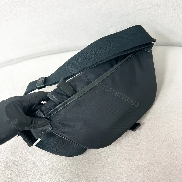 View 3 of Prada Compact Nylon Leather Trim Messenger Bag - Modern Luxury