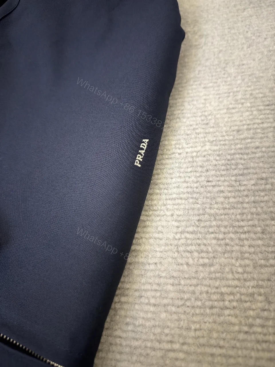 View 4 of Navy Windbreaker: Minimalist Luxe Light Shell, Subtle Logo