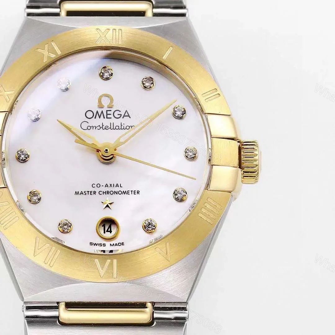 View 5 of Omega Constellation 29mm Women’s Watch V6 Version Two-Tone Stainless Steel and Gold White Dial with Diamond Markers