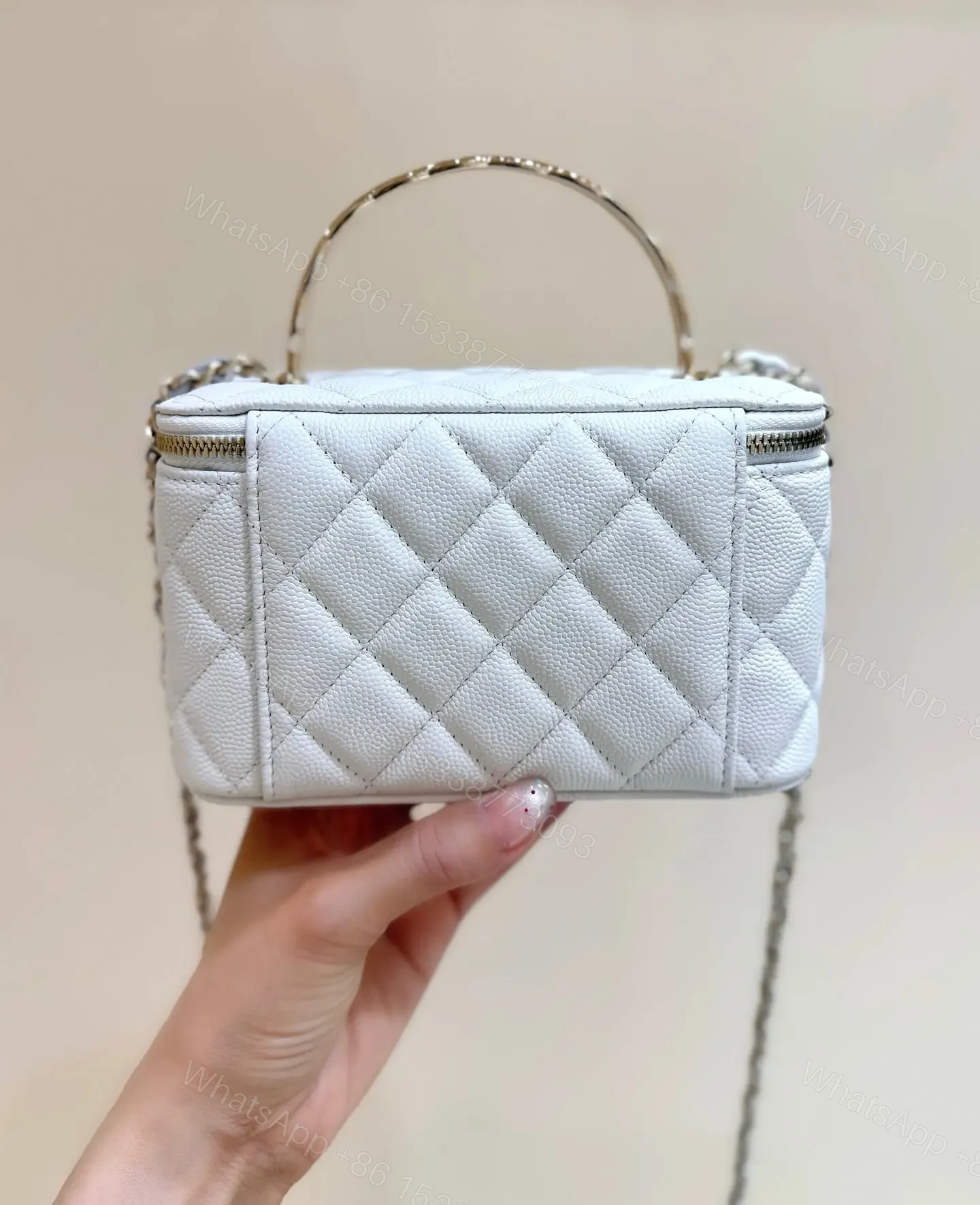 View 2 of Chanel Vanity Case Small White Gold Hardware